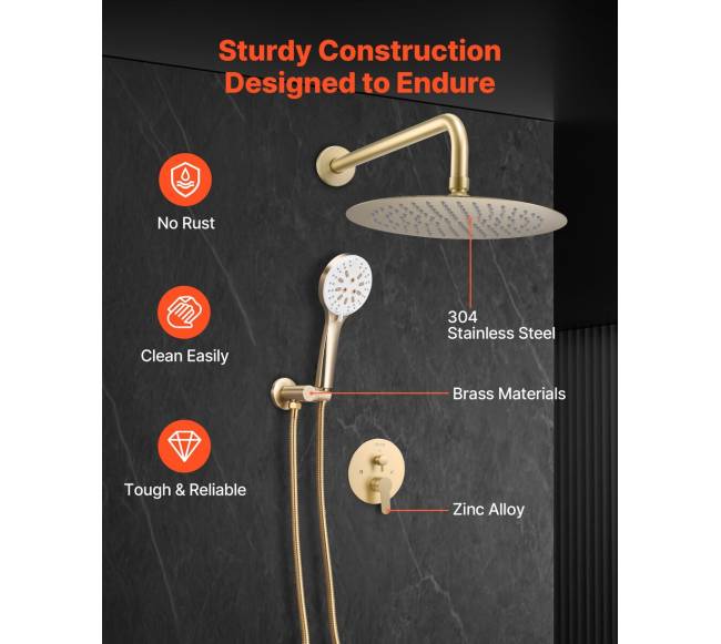 Dušo maišytuvas su apvaliu lietaus dušo galva5