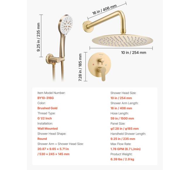 Dušo maišytuvas su apvaliu lietaus dušo galva6