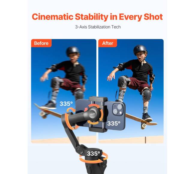 Išmaniųjų telefonų 3 ašių gimbalo stabilizatorius1