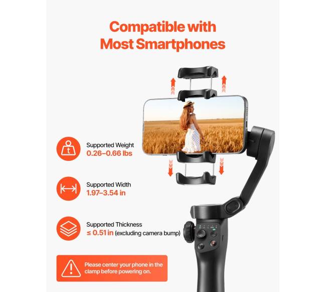 Išmaniųjų telefonų 3 ašių gimbalo stabilizatorius6