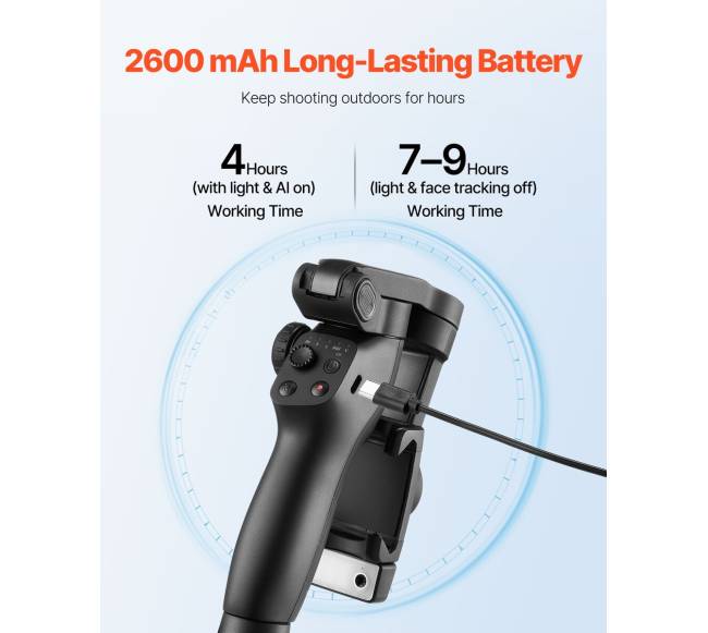3 ašių išmaniojo telefono gimbalas su AI sekimu5