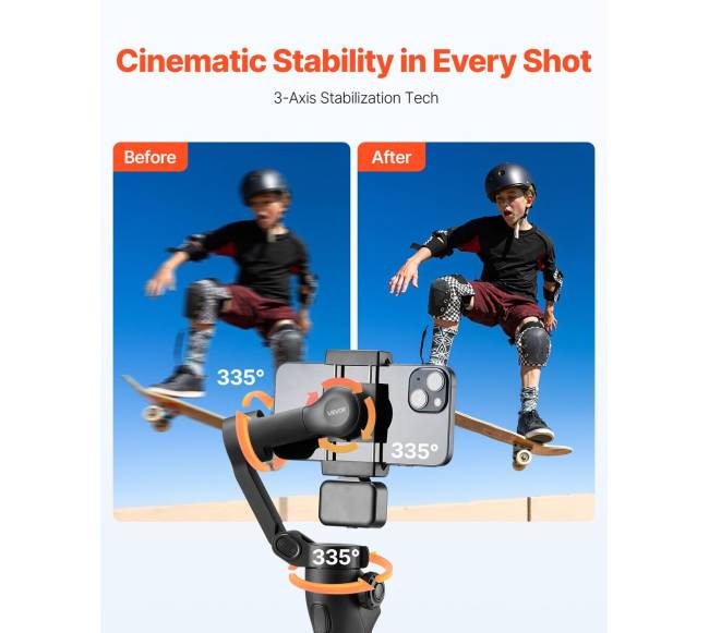 Trijų ašių stabilizatorius su šviesa telefonui1