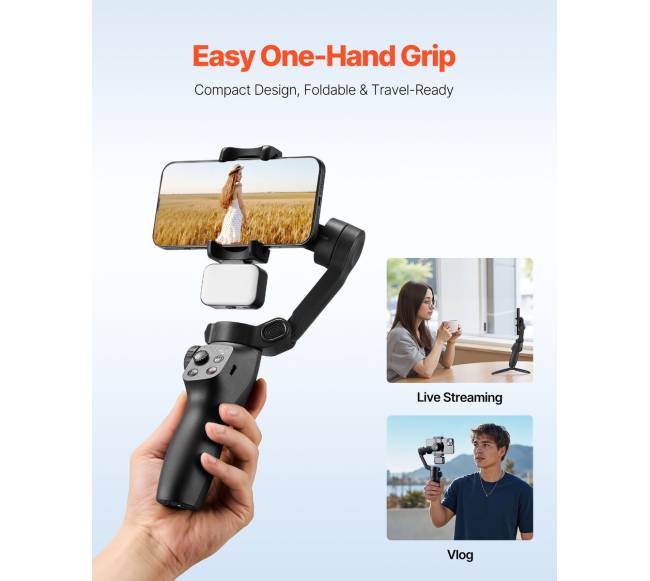 Trijų ašių stabilizatorius su šviesa telefonui4