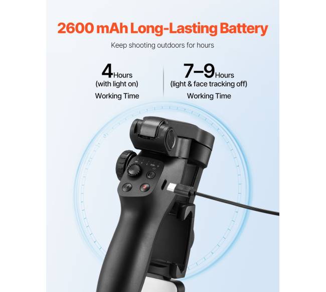 Trijų ašių stabilizatorius su šviesa telefonui5