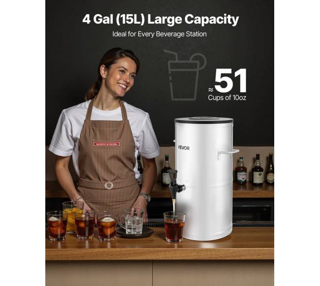 Šalto gėrimo dozatorius, 15L iš nerūdijančio plieno1