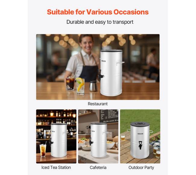 Šalto gėrimo dozatorius, 15L iš nerūdijančio plieno5