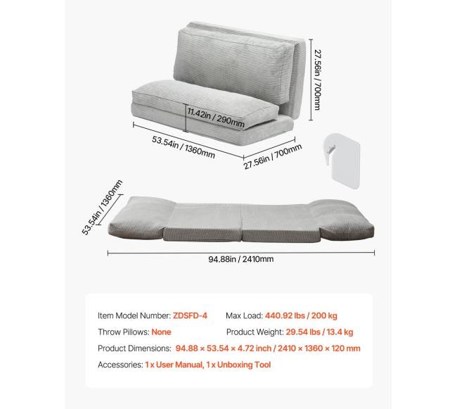 Sulankstoma sofa-lova su plaunamu užvalkalu6