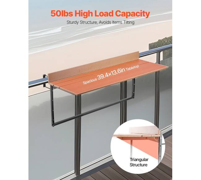 Balkono kabantis stalas 100 x 34 cm2