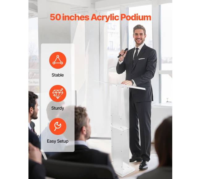 Akrilo podiumas su plačia skaitymo vieta1