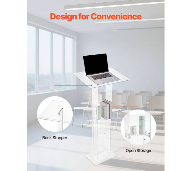 Akrilo podiumas su plačia skaitymo vieta2