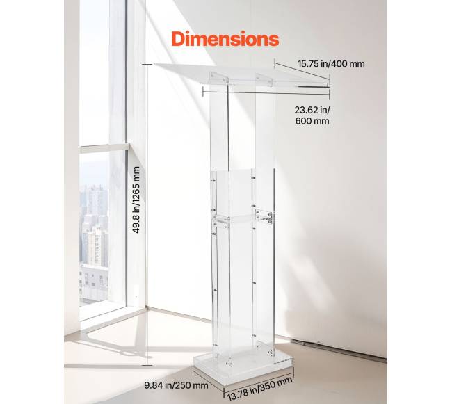 Akrilo podiumas su plačia skaitymo vieta3