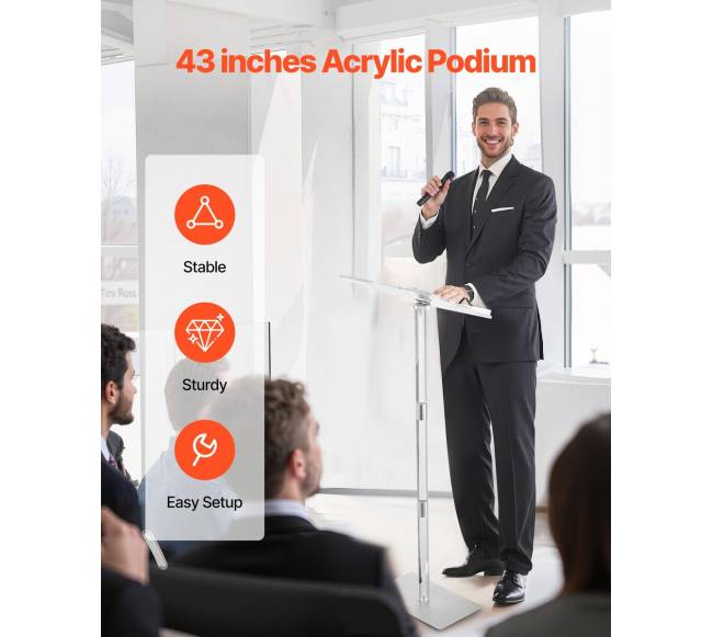 Akrilinė tribūna su reguliuojamu kampu1