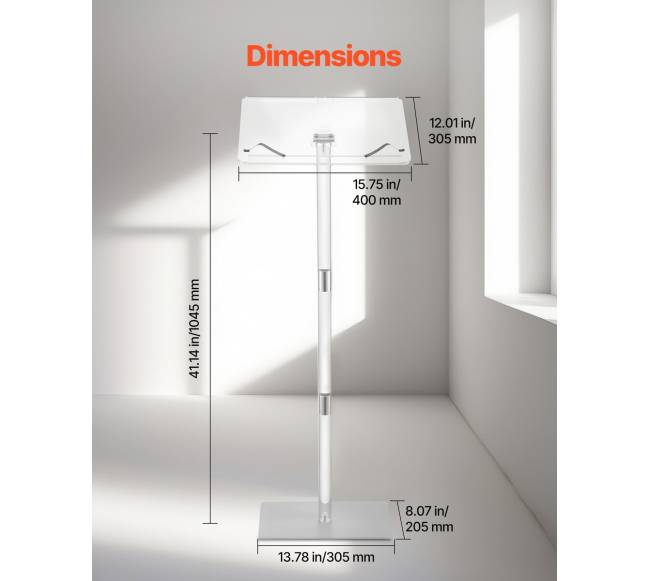 Akrilinė tribūna su reguliuojamu kampu3