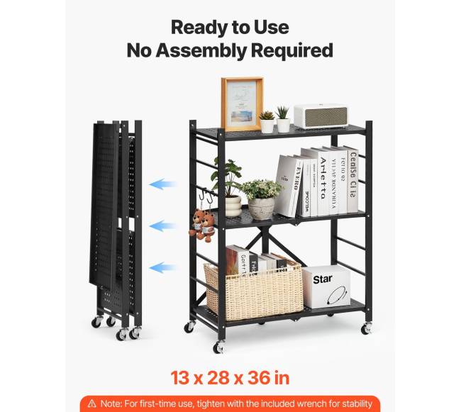 Trijų lygių lankstoma lentyna su ratukais1