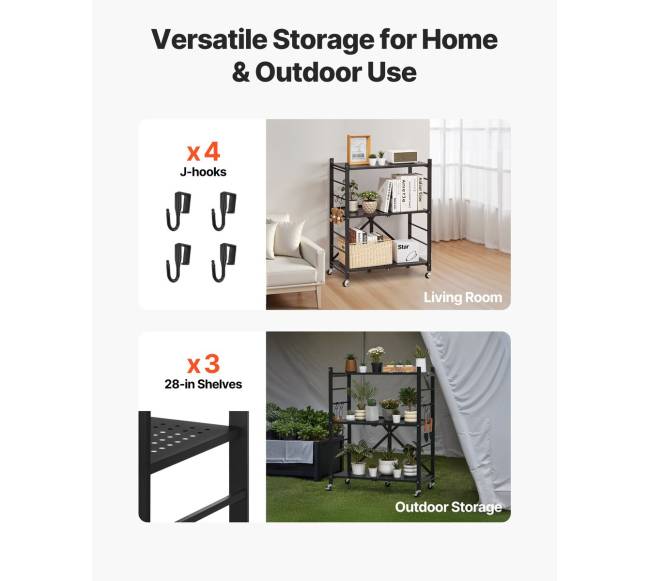 Trijų lygių lankstoma lentyna su ratukais5