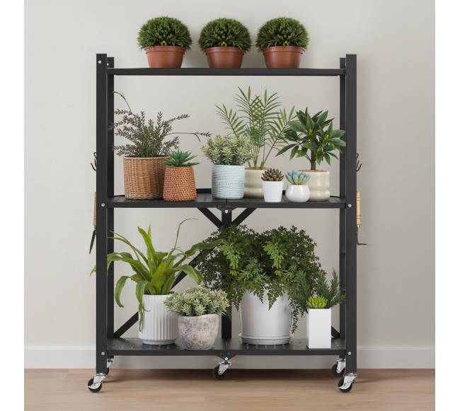 Trijų lygių lankstoma lentyna su ratukais7