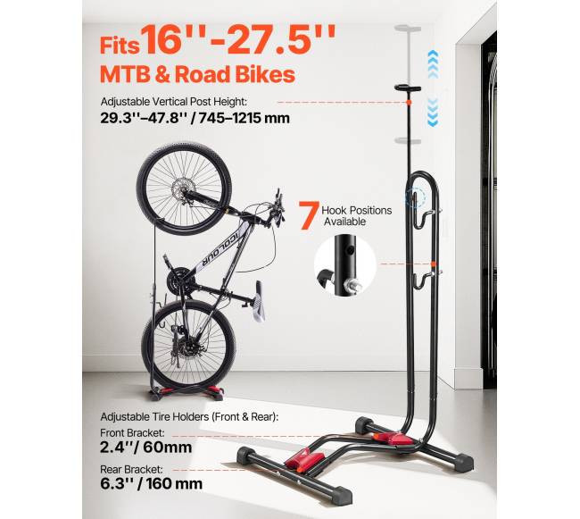 Dviračių stovėjimo stovas nuo 16 iki 27,5 col.1