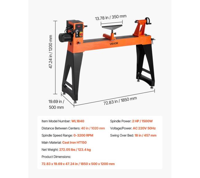 Medžio tekinimo staklės 2 AG 18 x 40 cm6