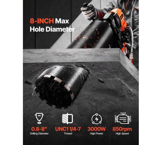 Deimantinis gręžimo įrenginys su stovu, 3000W1