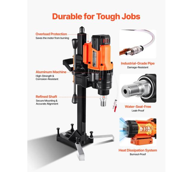 Deimantinis gręžimo įrenginys su stovu, 3000W5