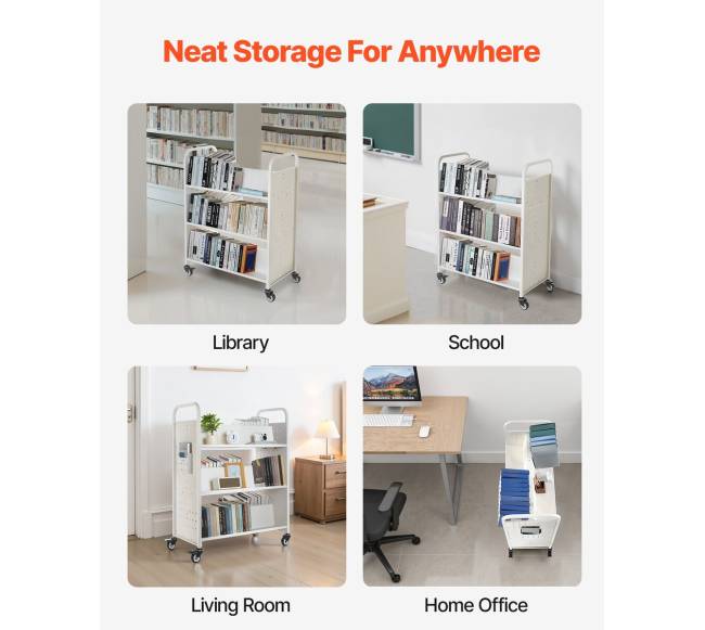 3-aukščių baltas knygų vežimėlis5