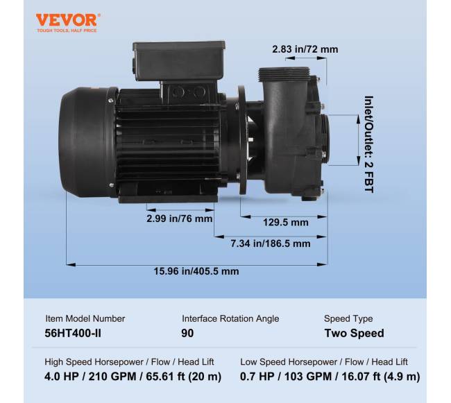 Dvikrypčio greičio spa siurblys6