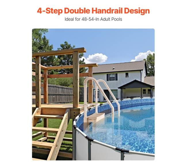 4 pakopų kopėčios baseinui su turėklais1