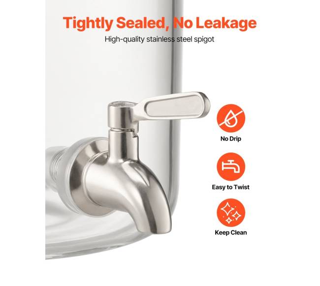 Gėrimų dozatorius stiklinis su stovu 8L2