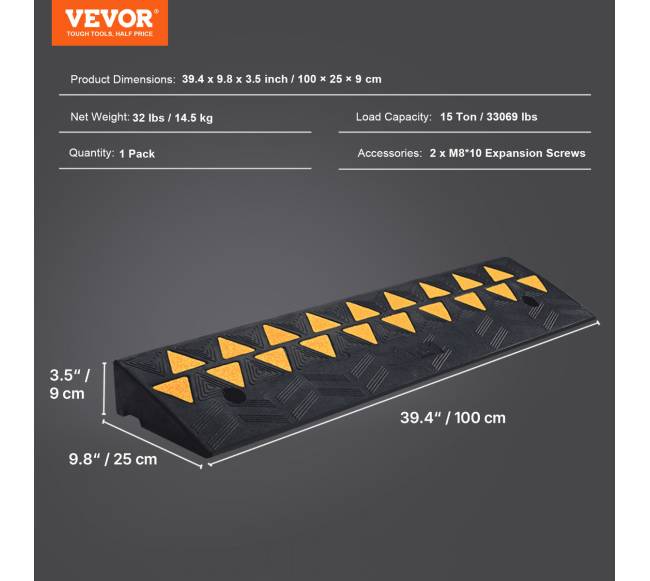 Guminė šaligatvio rampa 9,4cm 100cm pločio 15T6