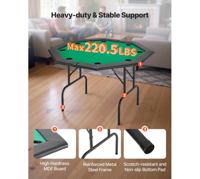 1220 mm sulankstomas pokerio stalas 8 žaidėjams5