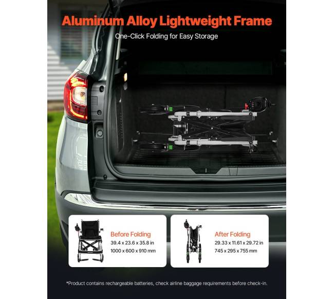 Sulankstomas elektrinis neįgaliojo vežimėlis 100 kg3