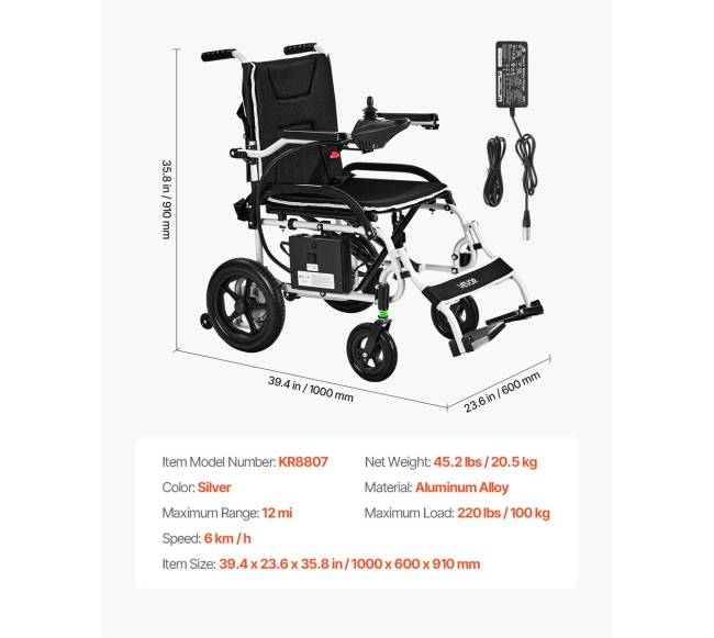 Sulankstomas elektrinis neįgaliojo vežimėlis 100 kg6