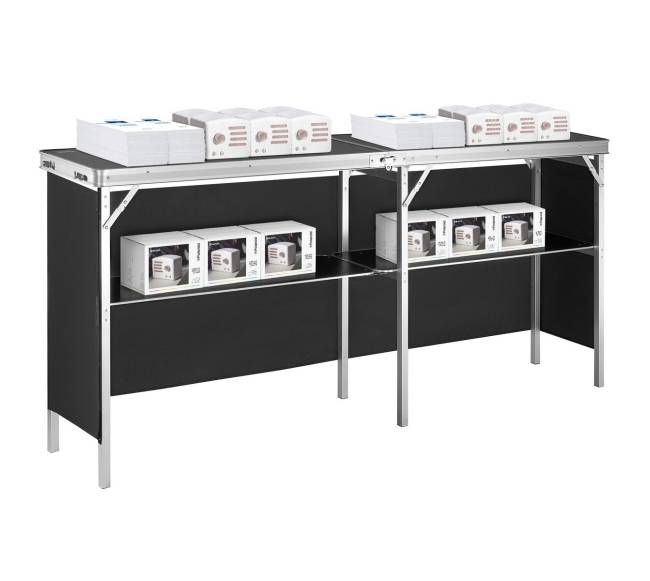 Nešiojamas parodų podiumas su lentyna10