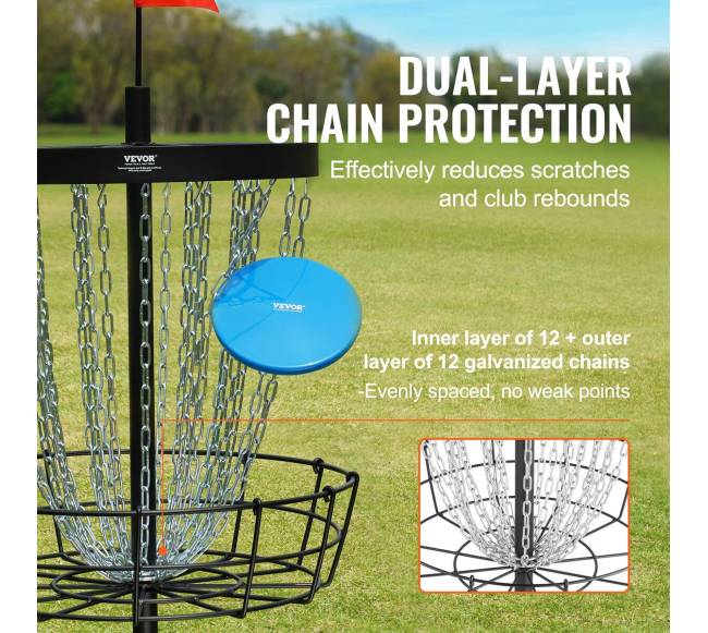 Diskgolfo krepšys su 24 grandinėmis2