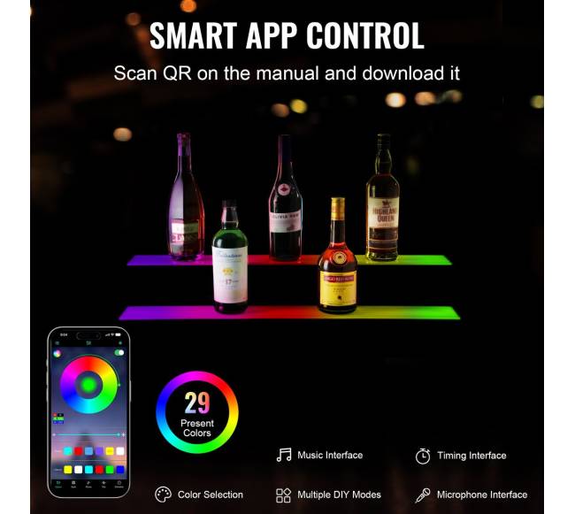 LED apšviesta gėrimų lentyna 76 cm2