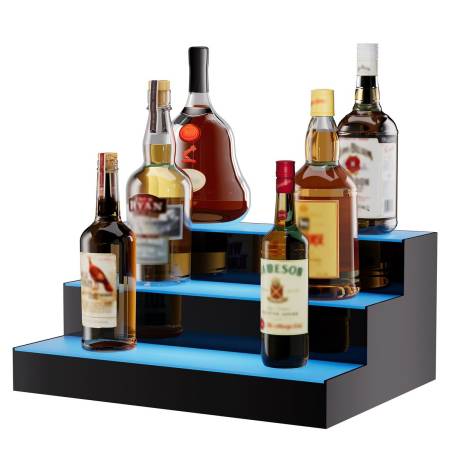 LED apšvietimo alkoholio butelių lentyna0