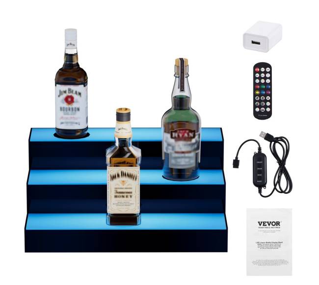 LED apšvietimo alkoholio butelių lentyna8