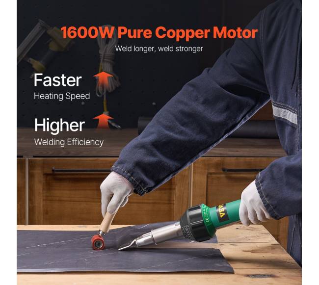 Karšto oro plastiko suvirintojas 1600W PVC TPO vinilo šiluminis pistoletas1