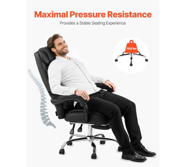 Vadovo darbo kėdė su kojų atrama ir juosmens pagalve3