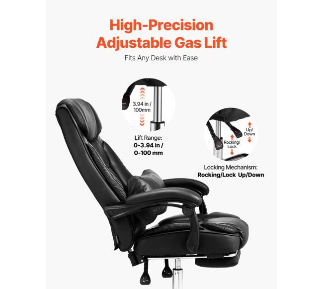 Vadovo darbo kėdė su kojų atrama ir juosmens pagalve5