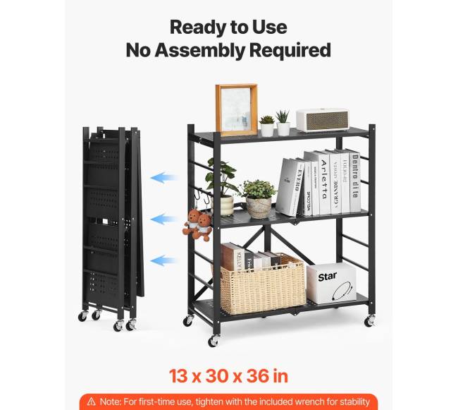 Sulankstoma 3 lygių lentyna su ratukais1