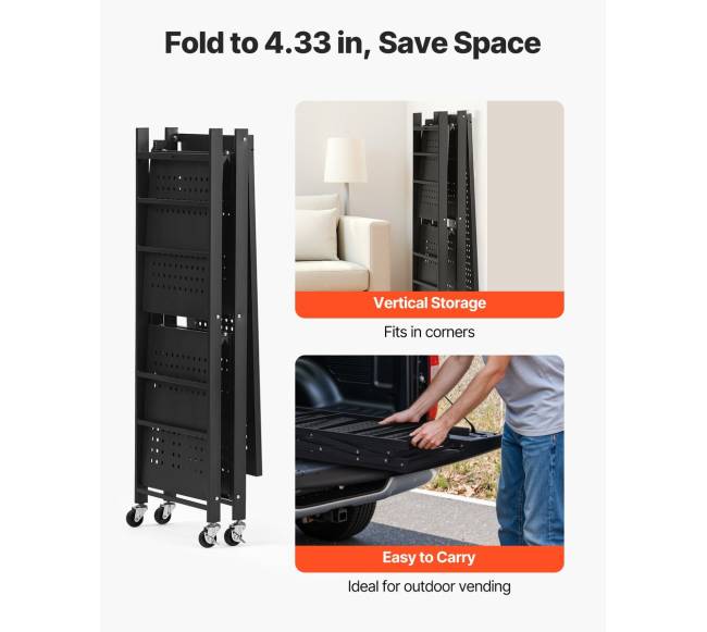 Sulankstoma 3 lygių lentyna su ratukais4