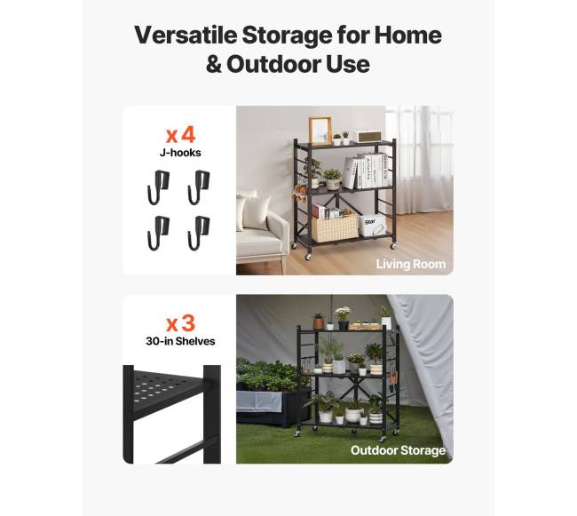 Sulankstoma 3 lygių lentyna su ratukais5