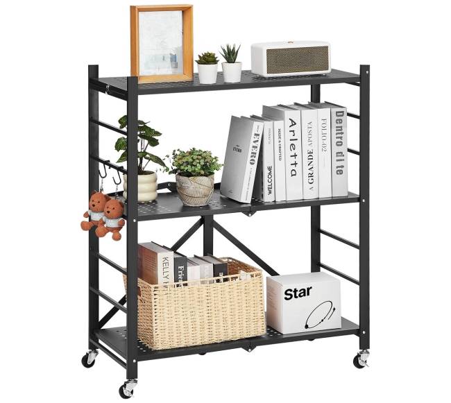 Sulankstoma 3 lygių lentyna su ratukais9