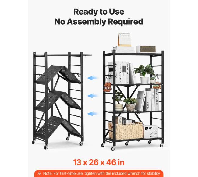 4 lygių sulankstoma lentyna su ratukais1