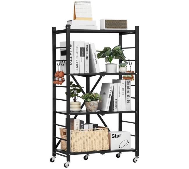 4 lygių sulankstoma lentyna su ratukais9