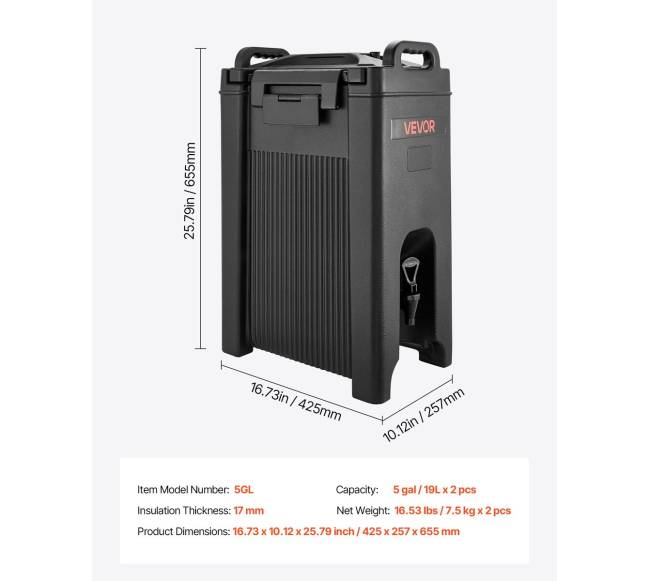 Izoliuotas gėrimų dalytuvas 19 l, 2 vnt.6