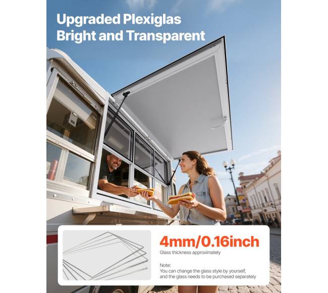 152x92 cm kiosko langas su stogeliu maisto furgonui1