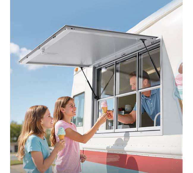 152x92 cm kiosko langas su stogeliu maisto furgonui7