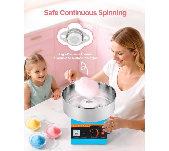 Elektrinė vatos gaminimo mašina 1000W mėlyna1